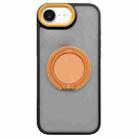 For iPhone 16e Skin-feel Two-color Edge Strips 360 MagSafe Holder Phone Case(Orange) - 1