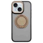For iPhone 15 Skin-feel Two-color Edge Strips 360 MagSafe Holder Phone Case(Desert Gold) - 1