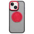 For iPhone 14 Skin-feel Two-color Edge Strips 360 MagSafe Holder Phone Case(Red) - 1