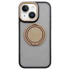 For iPhone 14 Skin-feel Two-color Edge Strips 360 MagSafe Holder Phone Case(Desert Gold) - 1