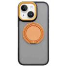 For iPhone 13 Skin-feel Two-color Edge Strips 360 MagSafe Holder Phone Case(Orange) - 1