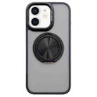 For iPhone 12 Skin-feel Two-color Edge Strips 360 MagSafe Holder Phone Case(Black) - 1