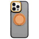 For iPhone 12 Pro Max Skin-feel Two-color Edge Strips 360 MagSafe Holder Phone Case(Orange) - 1