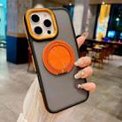 For iPhone 12 Pro Max Skin-feel Two-color Edge Strips 360 MagSafe Holder Phone Case(Orange) - 2