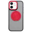 For iPhone 11 Skin-feel Two-color Edge Strips 360 MagSafe Holder Phone Case(Red) - 1