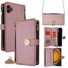 For Samsung Galaxy Xcover 7 Pro 5G Crossbody Handle Cross Texture Leather Phone Case(Rose Gold) - 1