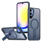 For Samsung Galaxy A25 5G Honeycomb Cooling MagSafe Holder Phone Case(Blue) - 1