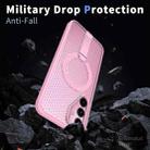 For Samsung Galaxy A25 5G Honeycomb Cooling MagSafe Holder Phone Case(Pink) - 3