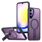 For Samsung Galaxy A25 5G Honeycomb Cooling MagSafe Holder Phone Case(Purple) - 1