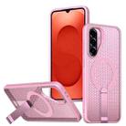 For Samsung Galaxy A26 5G Honeycomb Cooling MagSafe Holder Phone Case(Pink) - 1