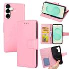 For Samsung Galaxy S25+ 5G Crystal Texture Leather Phone Case(Pink) - 1