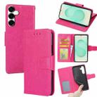 For Samsung Galaxy S25+ 5G Crystal Texture Leather Phone Case(Rose Red) - 1
