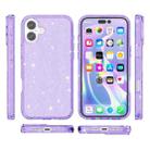 For iPhone 17 Shockproof Terminator Glitter Powder Phone Case(Purple) - 2