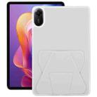For Xiaomi Redmi Pad 2 Folding Magnetic Holder Acrylic Leather Back Tablet Case(Grey) - 1