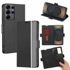For Samsung Galaxy S25 Ultra 5G Twill Texture Side Button Leather Phone Case(Black) - 1