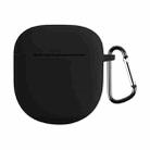 For Bose QuietComfort Earbuds II Solid Color Silicone Earphone Protective Case with Hook(Black) - 1