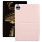 For Huawei MatePad Pro 12.2 2024 Folding Magnetic Holder Acrylic Leather Back Tablet Case(Pink) - 1