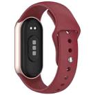 For Xiaomi Smart Band 10 / 9 / 8 Reverse Buckle Silicone Watch Band(Wine Red) - 2