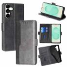 For Samsung Galaxy S25+ 5G Contrast Color Side Buckle Leather Phone Case(Black + Grey) - 1