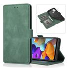 For Samsung Galaxy A21s Retro Magnetic Closing Clasp Horizontal Flip Leather Case with Holder & Card Slots & Photo Frame & Wallet(Dark Green) - 1
