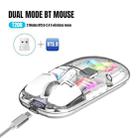 HXSJ T200 Dual Modes 2.4G BT5.0 Transparent RGB Wireless Mouse(White) - 2