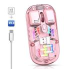 HXSJ T200 Dual Modes 2.4G BT5.0 Transparent RGB Wireless Mouse(Pink) - 1