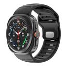For Samsung Galaxy Watch Ultra 47mm Striped Two Color Silicone Watch Band(Black) - 1