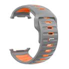 For Samsung Galaxy Watch Ultra 47mm Striped Two Color Silicone Watch Band(Grey Orange) - 2