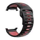 For Samsung Galaxy Watch Ultra 47mm Striped Two Color Silicone Watch Band(Black Red) - 2