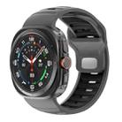 For Samsung Galaxy Watch Ultra 47mm Striped Two Color Silicone Watch Band(Grey Black) - 1