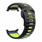 For Samsung Galaxy Watch Ultra 47mm Striped Two Color Silicone Watch Band(Black Green) - 2