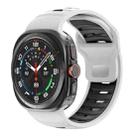 For Samsung Galaxy Watch Ultra 47mm Striped Two Color Silicone Watch Band(White Black) - 1