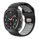 For Samsung Galaxy Watch Ultra 47mm Striped Two Color Silicone Watch Band(Black Grey) - 1
