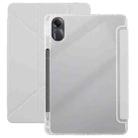 For Redmi Pad SE 11 2025 / Pad 2 Clear Acrylic Deformation Leather Tablet Case(Grey) - 1
