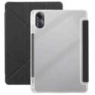 For Redmi Pad SE 11 2025 / Pad 2 Clear Acrylic Deformation Leather Tablet Case(Black) - 1