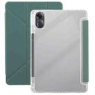 For Redmi Pad SE 11 2025 / Pad 2 Clear Acrylic Deformation Leather Tablet Case(Dark Green) - 1