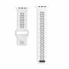 For Apple Watch 46mm / 49mm / 45mm / 44mm Checkered Reverse Buckle Silicone Watch Band(White Black) - 3