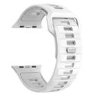 For Apple Watch 46mm / 49mm / 45mm / 44mm Checkered Reverse Buckle Silicone Watch Band(White) - 2