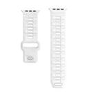 For Apple Watch 46mm / 49mm / 45mm / 44mm Checkered Reverse Buckle Silicone Watch Band(White) - 3