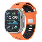 For Apple Watch 46mm / 49mm / 45mm / 44mm Checkered Reverse Buckle Silicone Watch Band(Orange Black) - 1