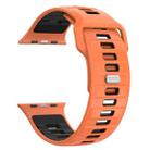 For Apple Watch 46mm / 49mm / 45mm / 44mm Checkered Reverse Buckle Silicone Watch Band(Orange Black) - 2