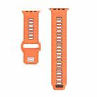 For Apple Watch 46mm / 49mm / 45mm / 44mm Checkered Reverse Buckle Silicone Watch Band(Orange Black) - 3