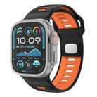 For Apple Watch 46mm / 49mm / 45mm / 44mm Checkered Reverse Buckle Silicone Watch Band(Black Orange) - 1