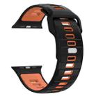 For Apple Watch 46mm / 49mm / 45mm / 44mm Checkered Reverse Buckle Silicone Watch Band(Black Orange) - 2