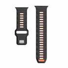 For Apple Watch 46mm / 49mm / 45mm / 44mm Checkered Reverse Buckle Silicone Watch Band(Black Orange) - 3