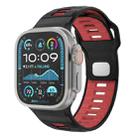 For Apple Watch 46mm / 49mm / 45mm / 44mm Checkered Reverse Buckle Silicone Watch Band(Black Red) - 1
