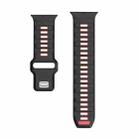 For Apple Watch 46mm / 49mm / 45mm / 44mm Checkered Reverse Buckle Silicone Watch Band(Black Red) - 3