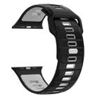 For Apple Watch 46mm / 49mm / 45mm / 44mm Checkered Reverse Buckle Silicone Watch Band(Black Grey) - 2