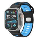 For Apple Watch 46mm / 49mm / 45mm / 44mm Checkered Reverse Buckle Silicone Watch Band(Black Blue) - 1