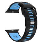 For Apple Watch 46mm / 49mm / 45mm / 44mm Checkered Reverse Buckle Silicone Watch Band(Black Blue) - 2